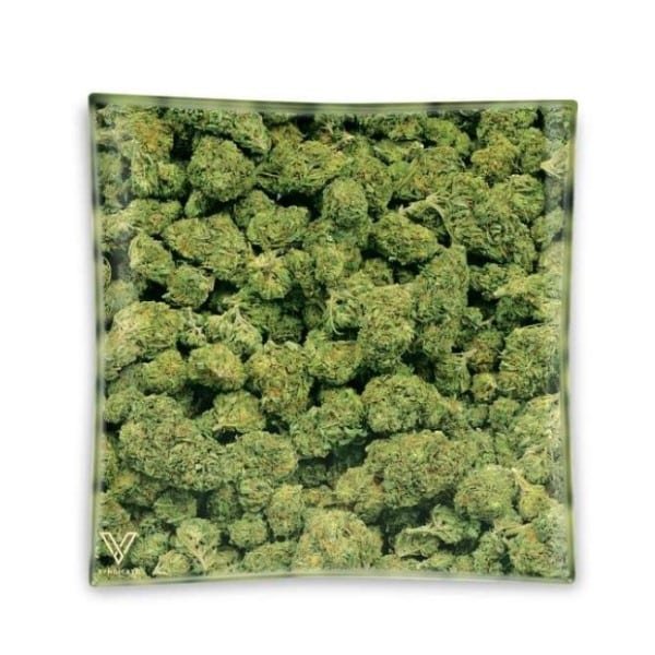 Cenicero Cristal Cuadrado Buds 11x11 cm.