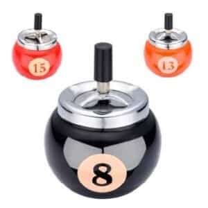 Cenicero Metal Presion Bola Billar 90 mm.