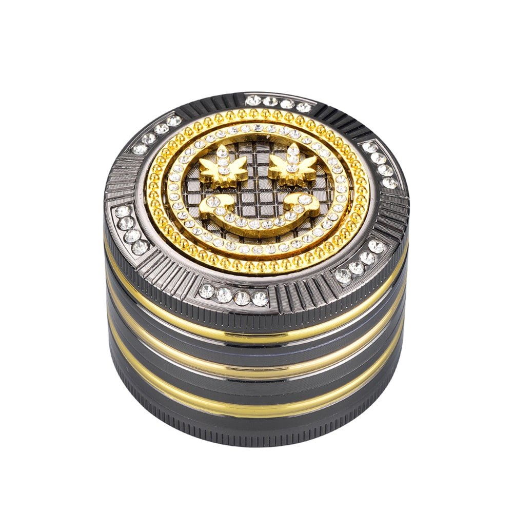 Grinder Polinizador Metal Gift Box Diamonds Leaf Face 50 mm.